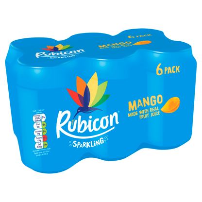 Rubicon Sparkling Mango Juice Soft Drink 6 x 330ml - UK Food & Drink - 5011898062075