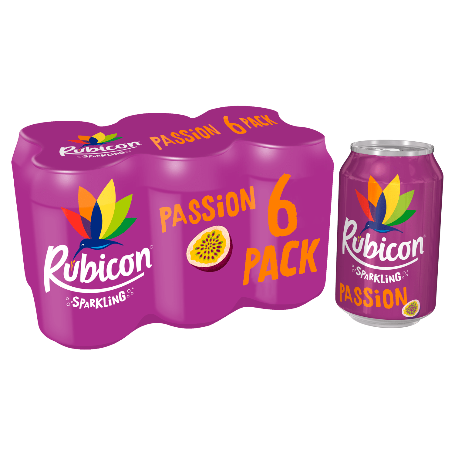 Rubicon Sparkling Passionfruit Juice Soft Drink 6 x 330ml - UK Food & Drink - 5011898061078