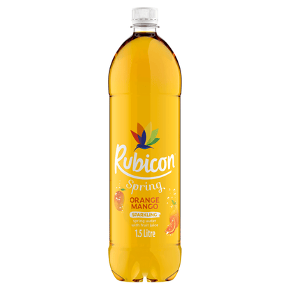 Rubicon Spring Orange Mango Flavoured Sparkling Spring Water 1.5L - UK Food & Drink - 5000382104407