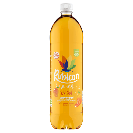 Rubicon Spring Orange Mango Flavoured Sparkling Spring Water 1.5L - UK Food & Drink - 5000382104407