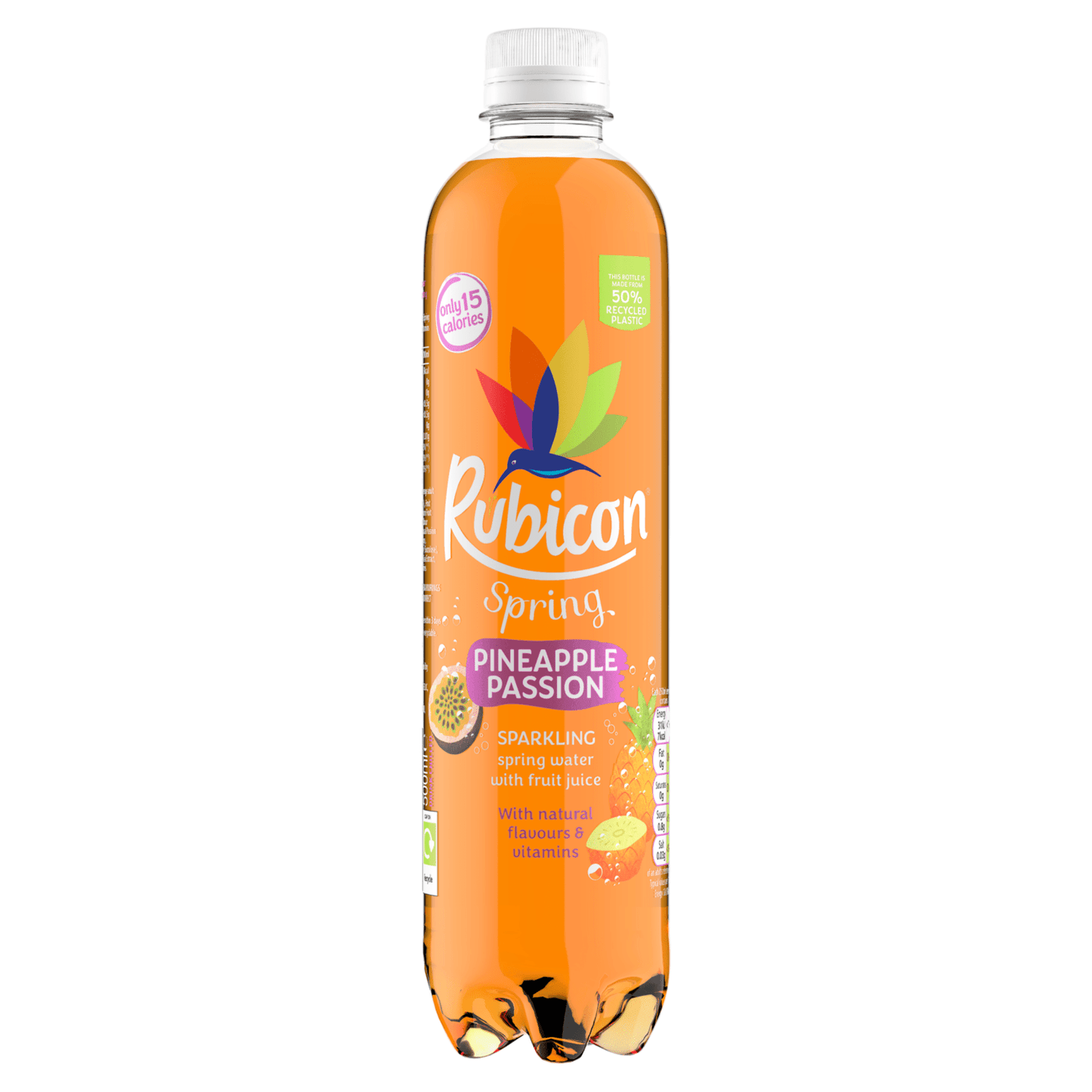 Rubicon Spring Pineapple Passion Flavoured Sparkling Spring Water 500ml - UK Food & Drink - 5000382111061