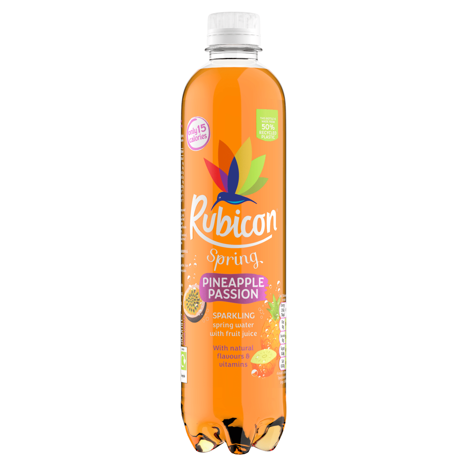 Rubicon Spring Pineapple Passion Flavoured Sparkling Spring Water 500ml - UK Food & Drink - 5000382111061
