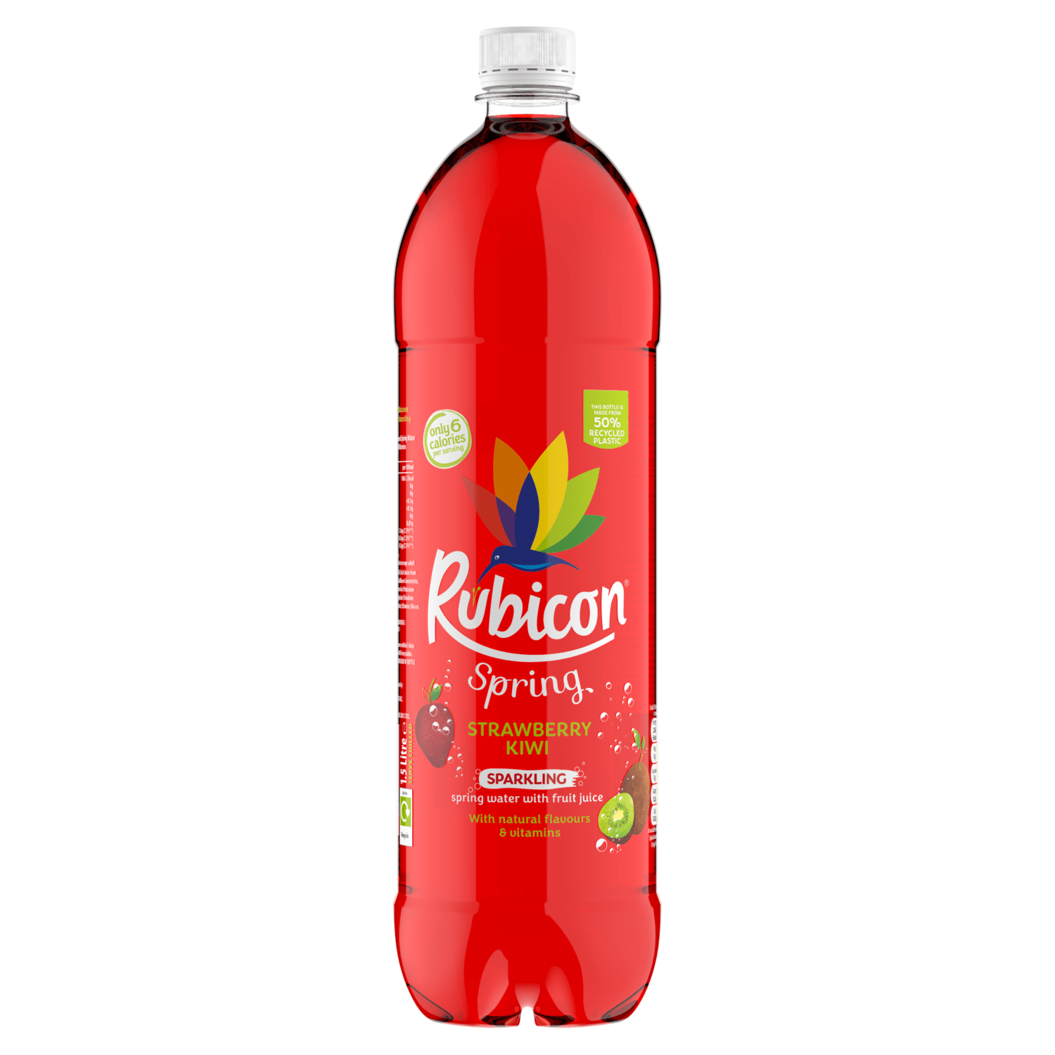 Rubicon Spring Strawberry Kiwi Flavoured Sparkling Spring Water 1.5 Litre - UK Food & Drink - 5000382104360