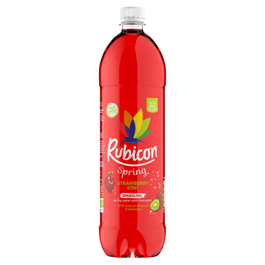 Rubicon Spring Strawberry Kiwi Flavoured Sparkling Spring Water 1.5 Litre - UK Food & Drink - 5000382104360