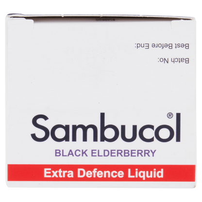 Sambucol Black Elderberry Extra Defence Extra Vitamin C + Zinc + Vitamins + Minerals Liquid 120ml - UK Food & Drink - 5060216560724