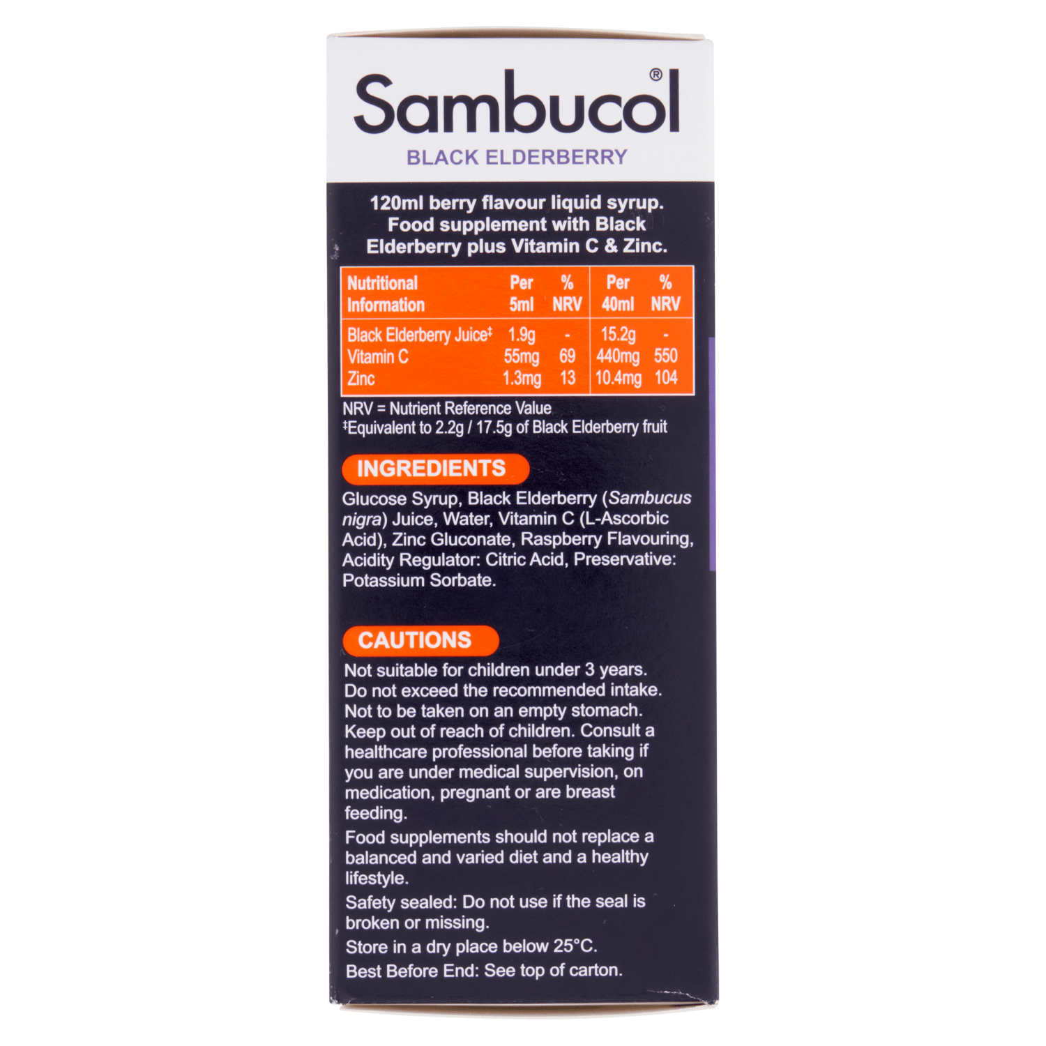 Sambucol Black Elderberry Immuno Forte Liquid 120ml - UK Food & Drink - 5060149820094