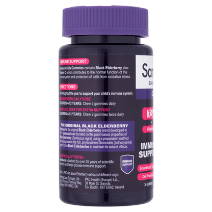 Sambucol Kids Black Elderberry 30 Gummies 4 - 12 Years - UK Food & Drink - 5060216564098