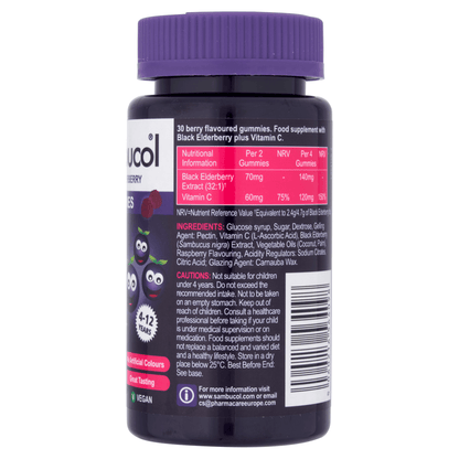 Sambucol Kids Black Elderberry 30 Gummies 4 - 12 Years - UK Food & Drink - 5060216564098