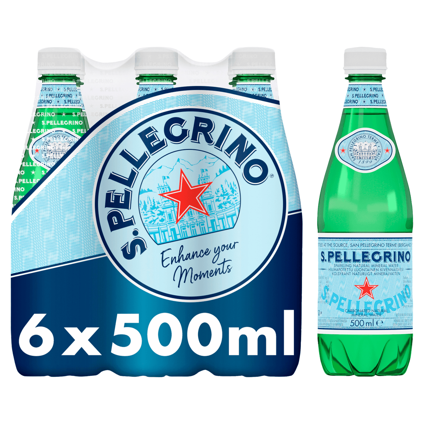 San Pellegrino Sparkling Natural Mineral Water 6x500ml - UK Food & Drink - 8002270126802