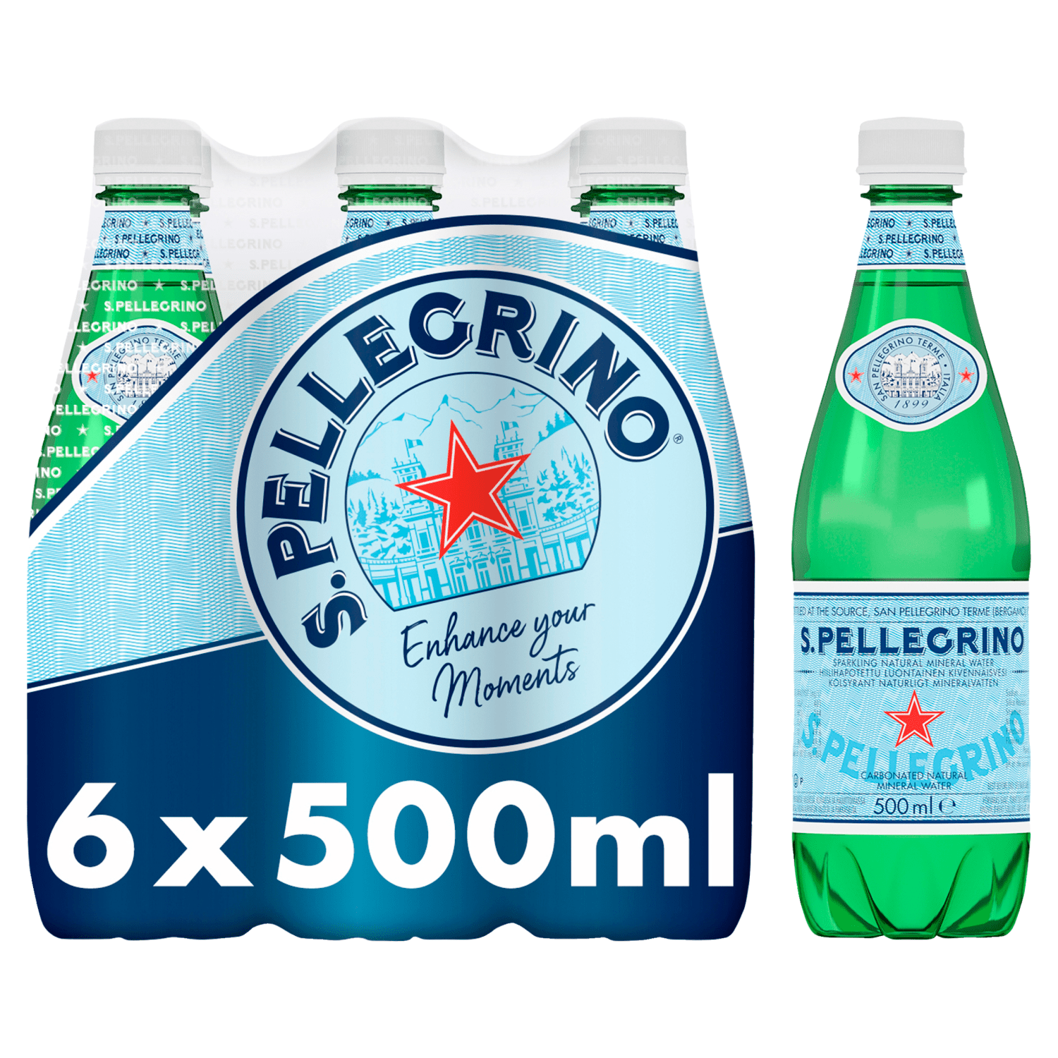 San Pellegrino Sparkling Natural Mineral Water 6x500ml - UK Food & Drink - 8002270126802