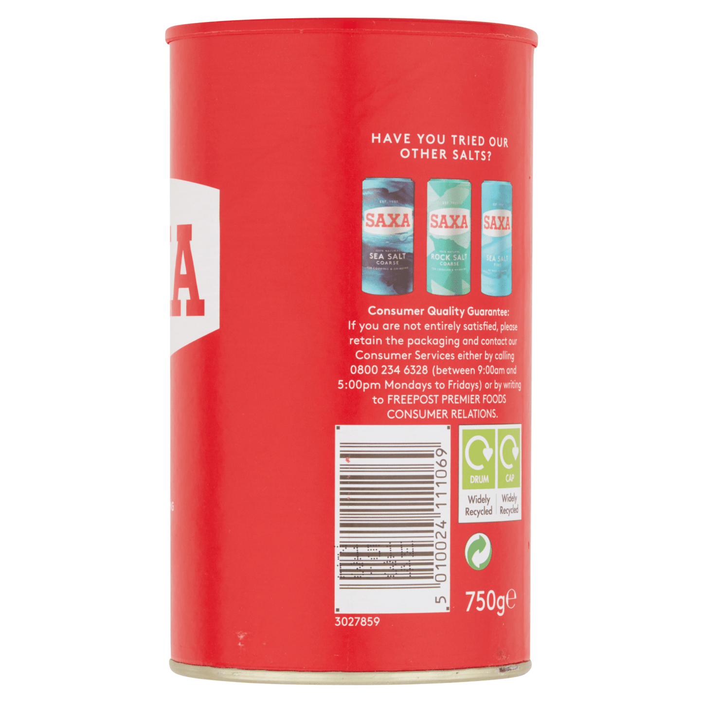 Saxa Fine Salt 750g - UK Food & Drink - 5010024111069