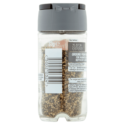 Schwartz Black Pepper Mild Coarse Ground 33g - UK Food & Drink - 50020324