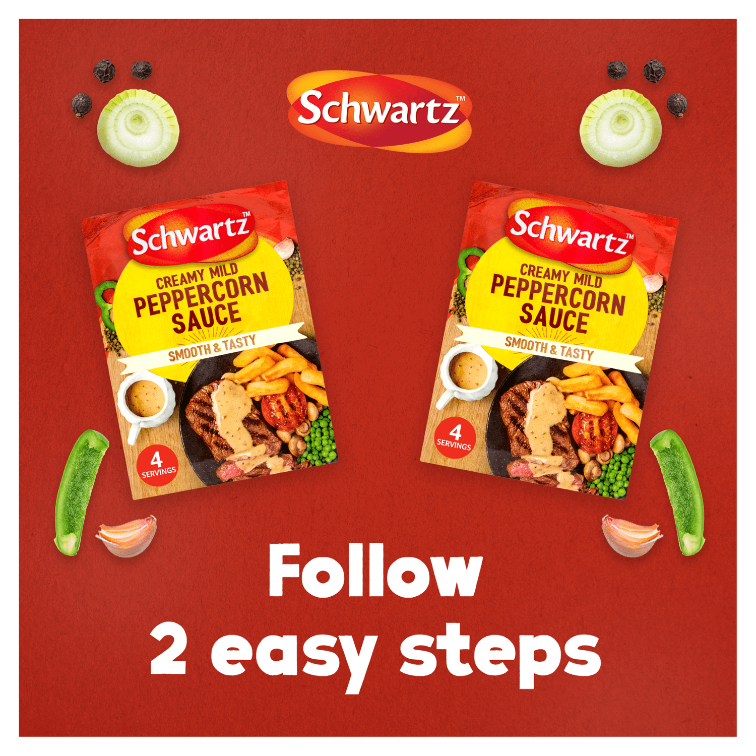 Schwartz Creamy Mild Peppercorn Sauce Mix 25g - UK Food & Drink - 5000225019394