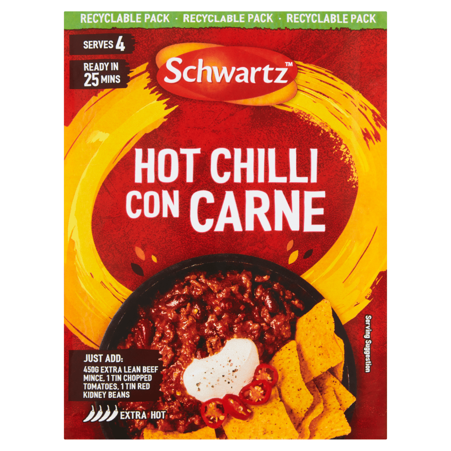 Schwartz Hot Chilli Con Carne Recipe Mix 41g - UK Food & Drink - 5000225005038