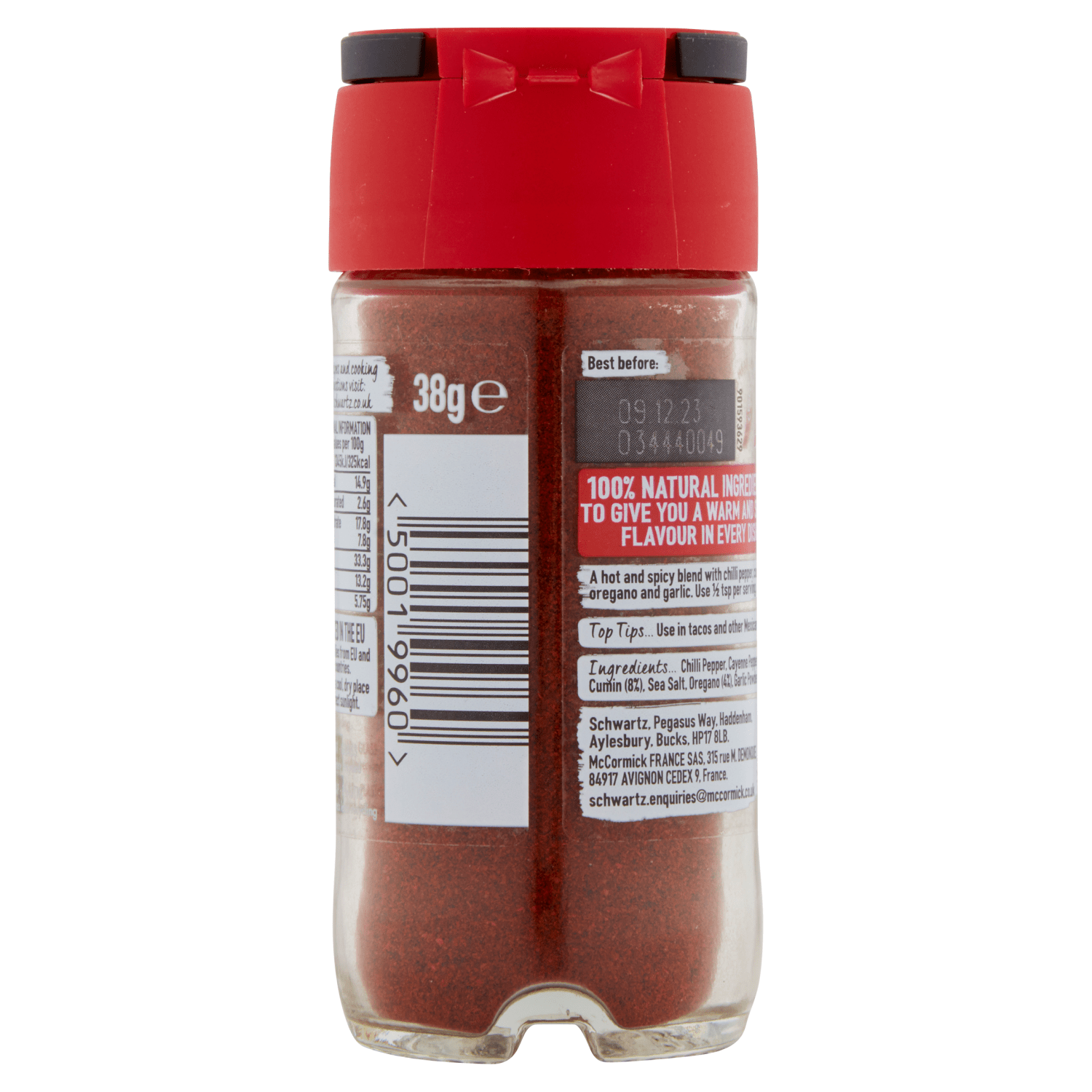 Schwartz Hot Chilli Powder 38g - UK Food & Drink - 50019960