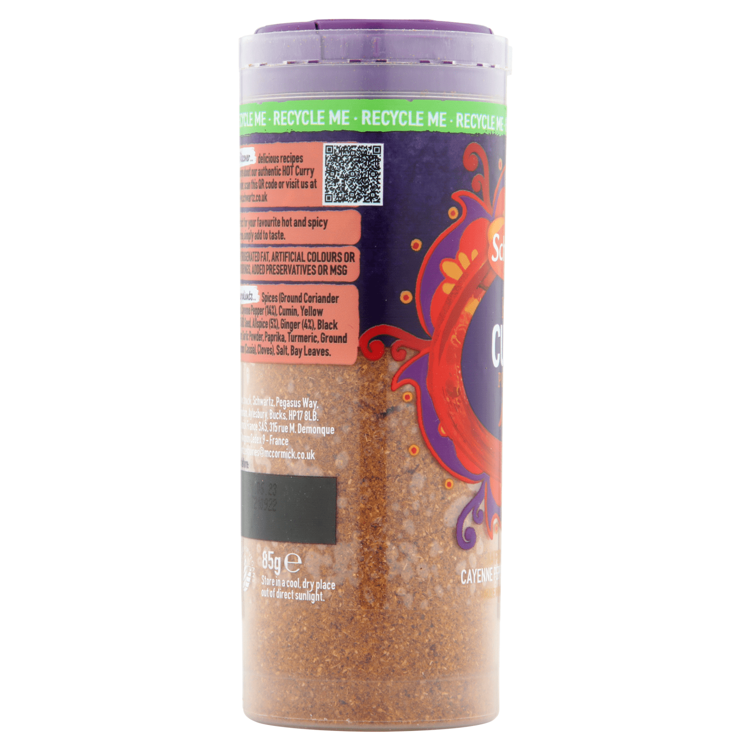 Schwartz Hot Curry Powder 85g - UK Food & Drink - 5000225018854