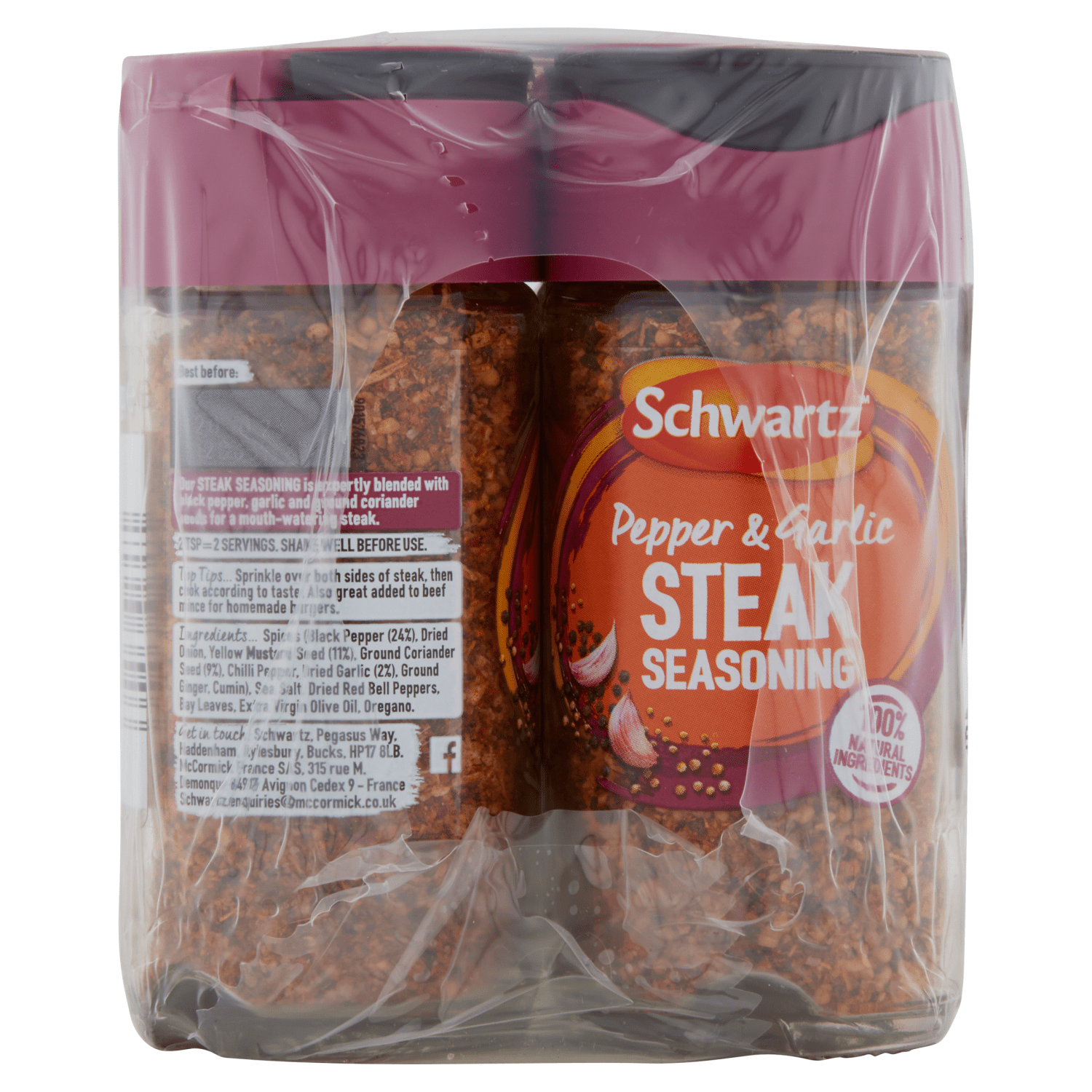 Schwartz Pepper & Garlic Steak Seasoning 46g - UK Food & Drink - 50963546