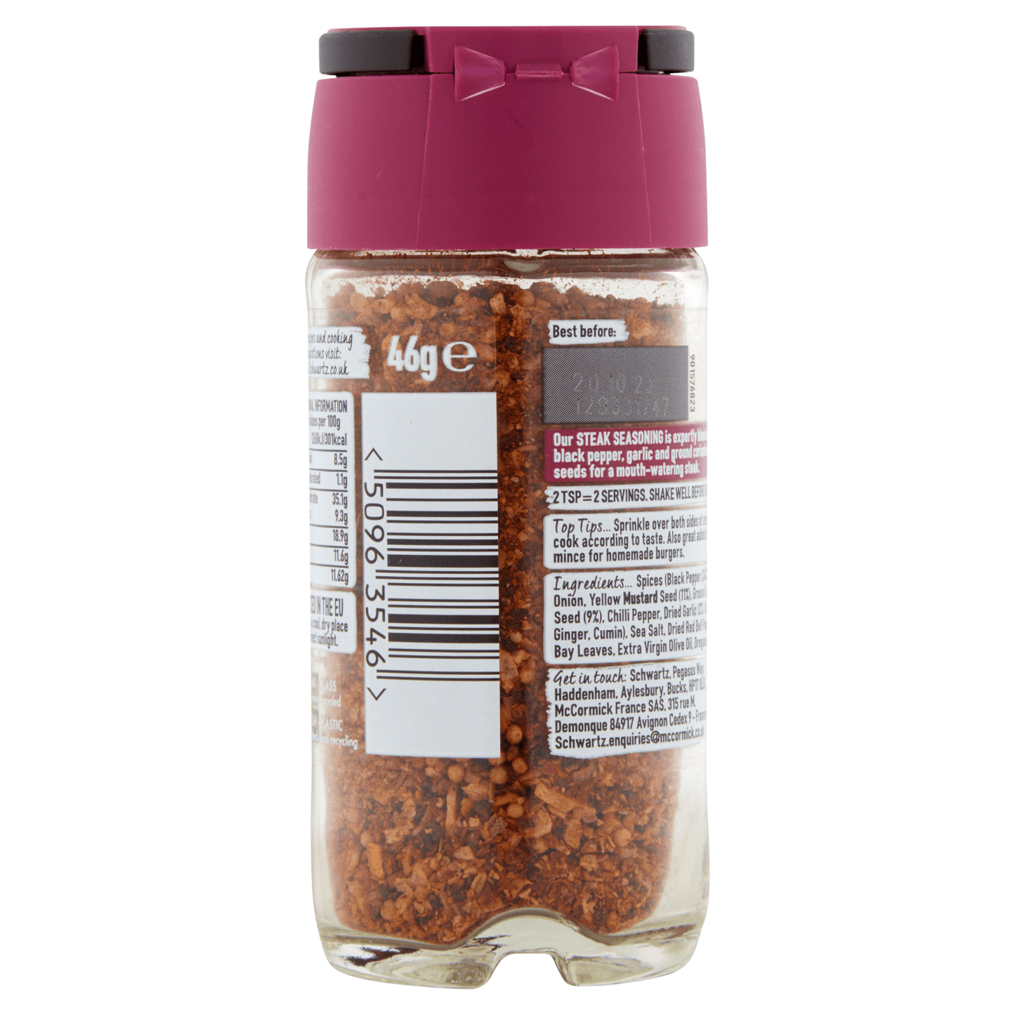 Schwartz Pepper & Garlic Steak Seasoning 46g - UK Food & Drink - 50963546