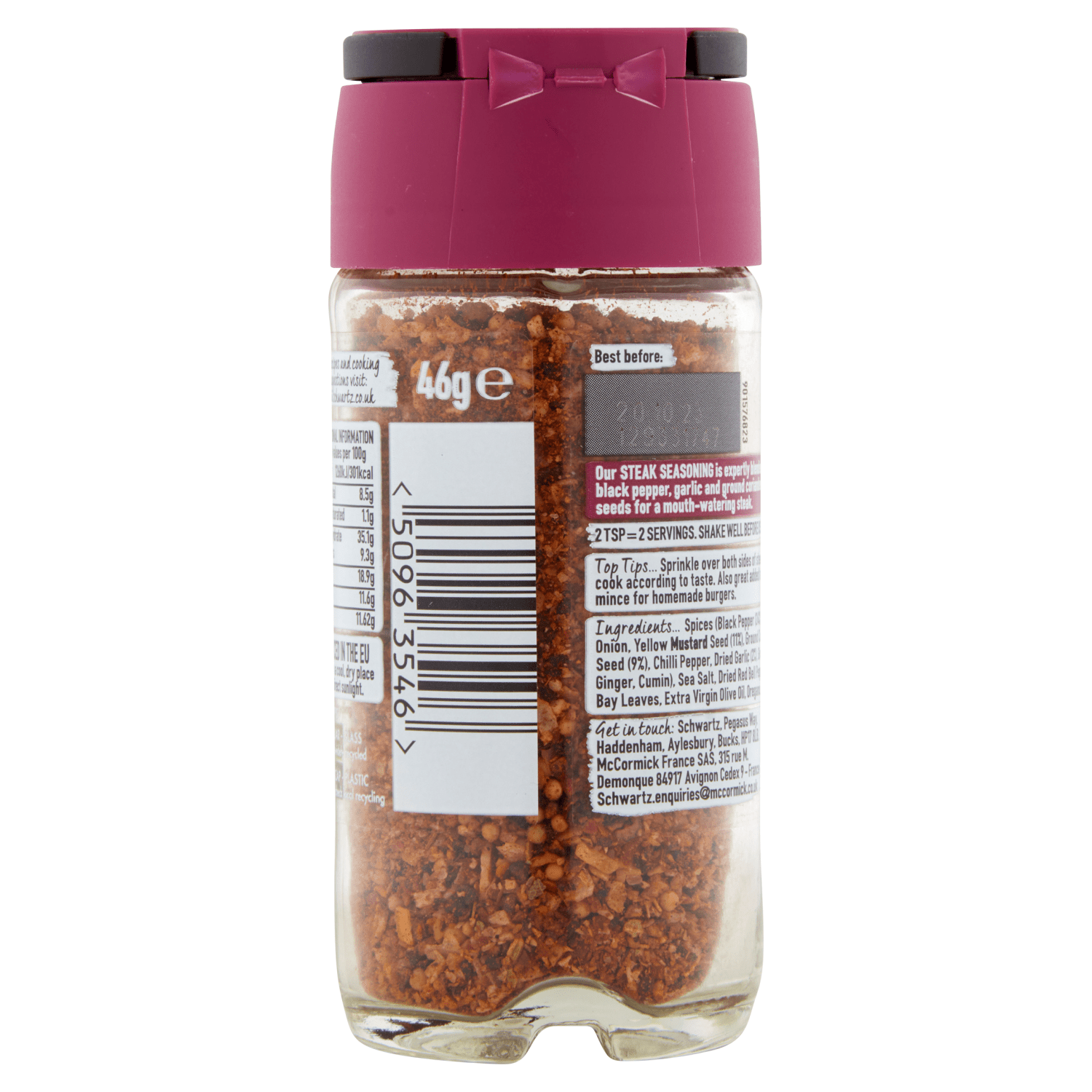 Schwartz Pepper & Garlic Steak Seasoning 46g - UK Food & Drink - 50963546