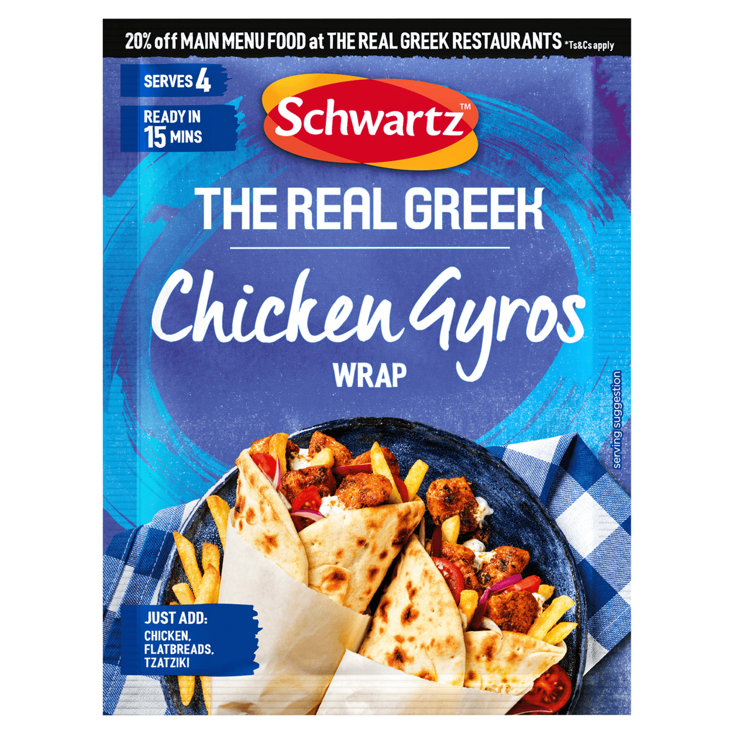 Schwartz The Real Greek Chicken Gyros Wrap 20g - UK Food & Drink - 5000225027955