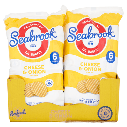 Seabrook Cheese & Onion Flavour The Original Crinkle Cut Crisp 6 x 25g - UK Food & Drink - 5016451062127