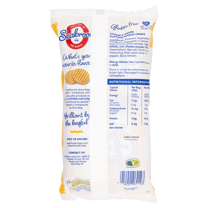 Seabrook Cheese & Onion Flavour The Original Crinkle Cut Crisp 6 x 25g - UK Food & Drink - 5016451062127