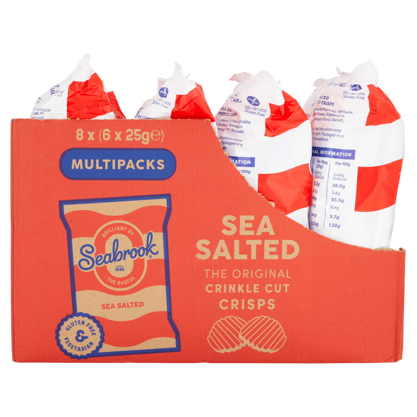 Seabrook Sea Salted The Original Crinkle Cut Crisp 6 x 25g - UK Food & Drink - 5016451062110