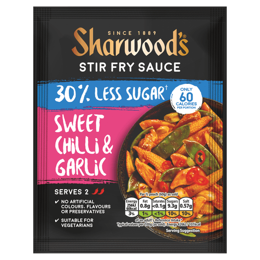 Sharwood's Sweet Chilli & Garlic Stir Fry Sauce 120g - UK Food & Drink - 5000354917363