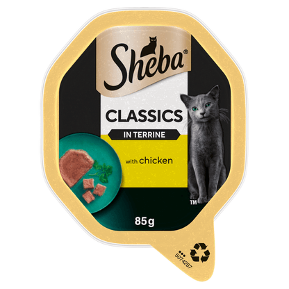 Sheba Classics Adult Cat Food Tray with Chicken in Terrine 85g - UK Food & Drink - 4008429163906
