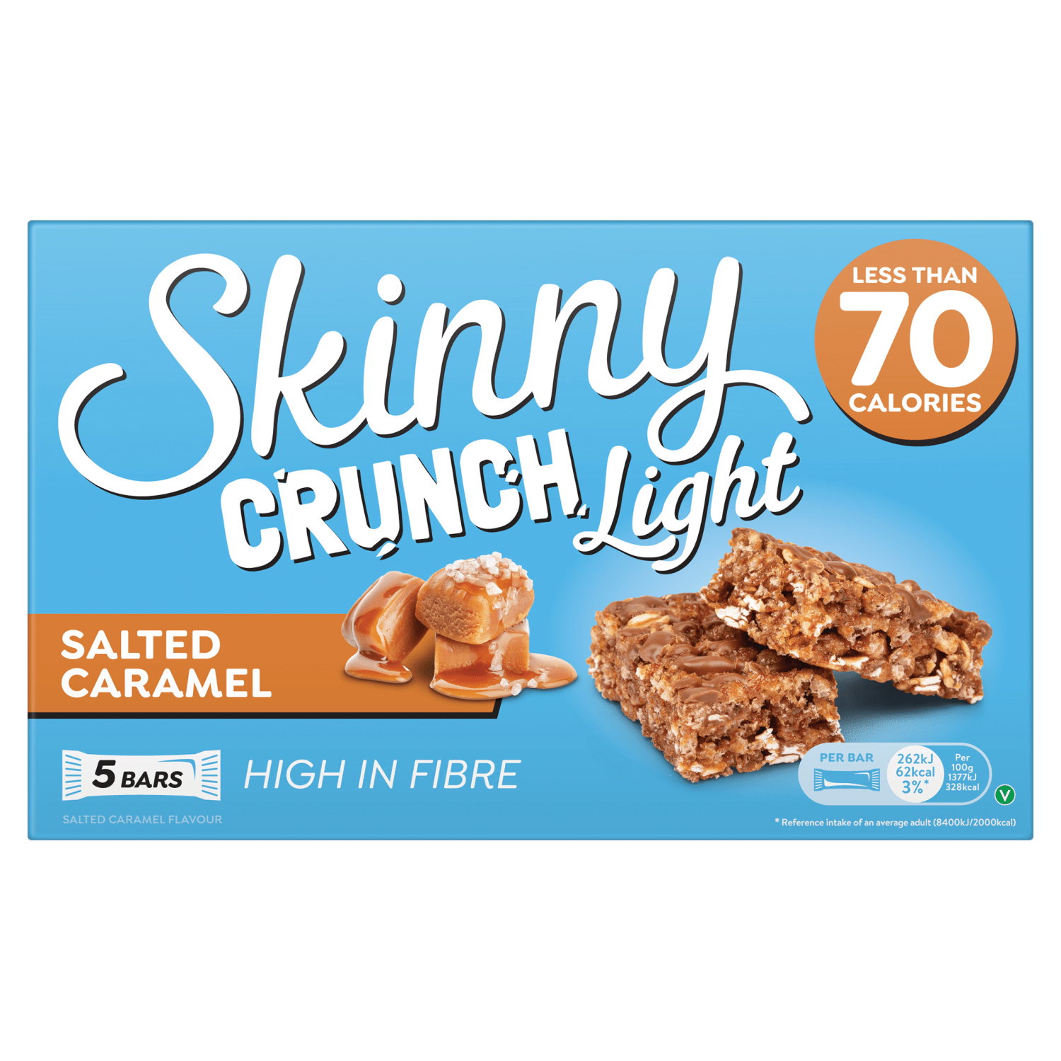 Skinny Crunch Light Salted Caramel Bars 5 x 19g - UK Food & Drink - 5056315500891