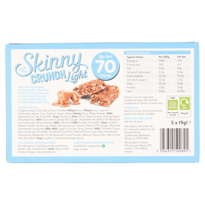 Skinny Crunch Light Salted Caramel Bars 5 x 19g - UK Food & Drink - 5056315500891