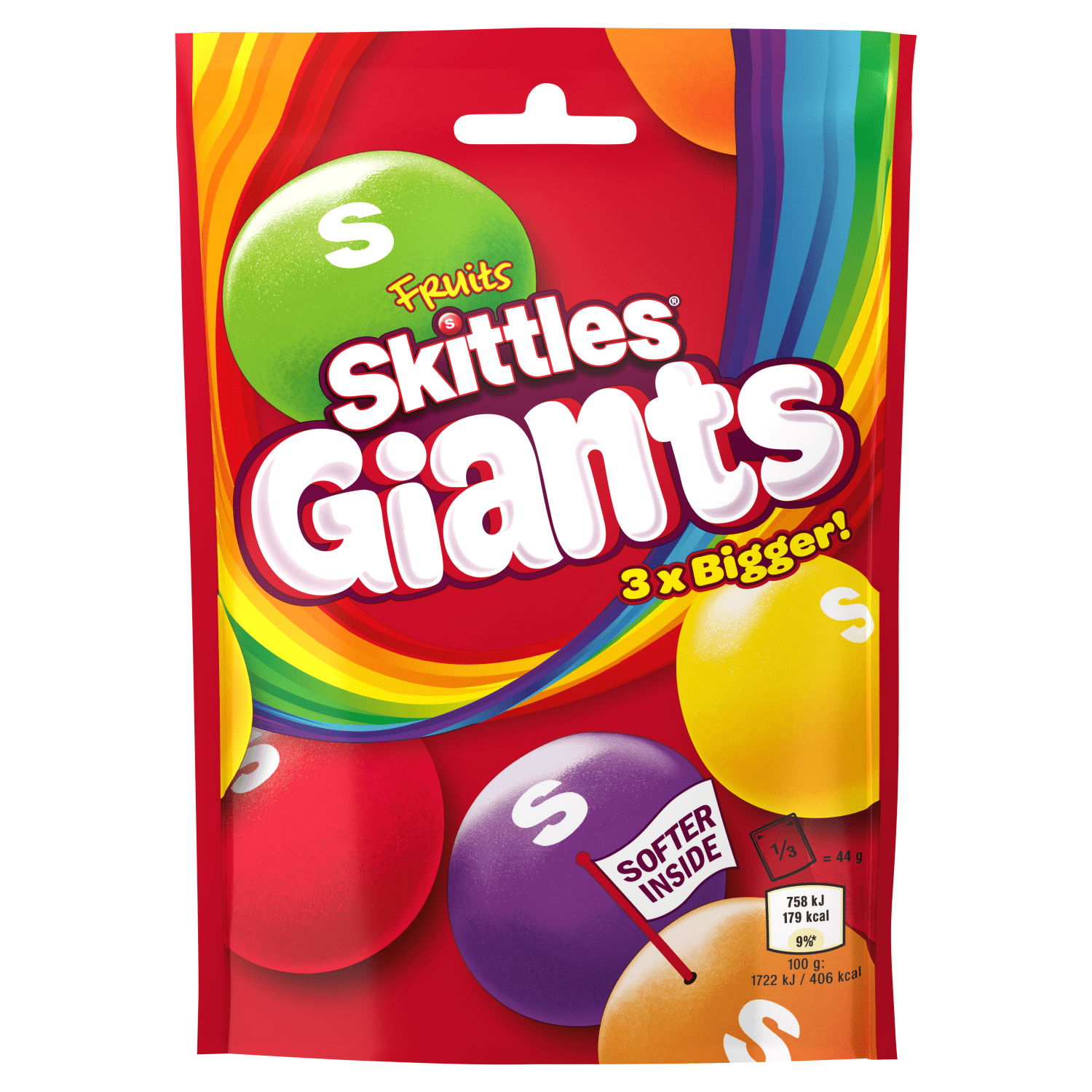 Skittles Fruits Giants 132g - UK Food & Drink - 4009900546164