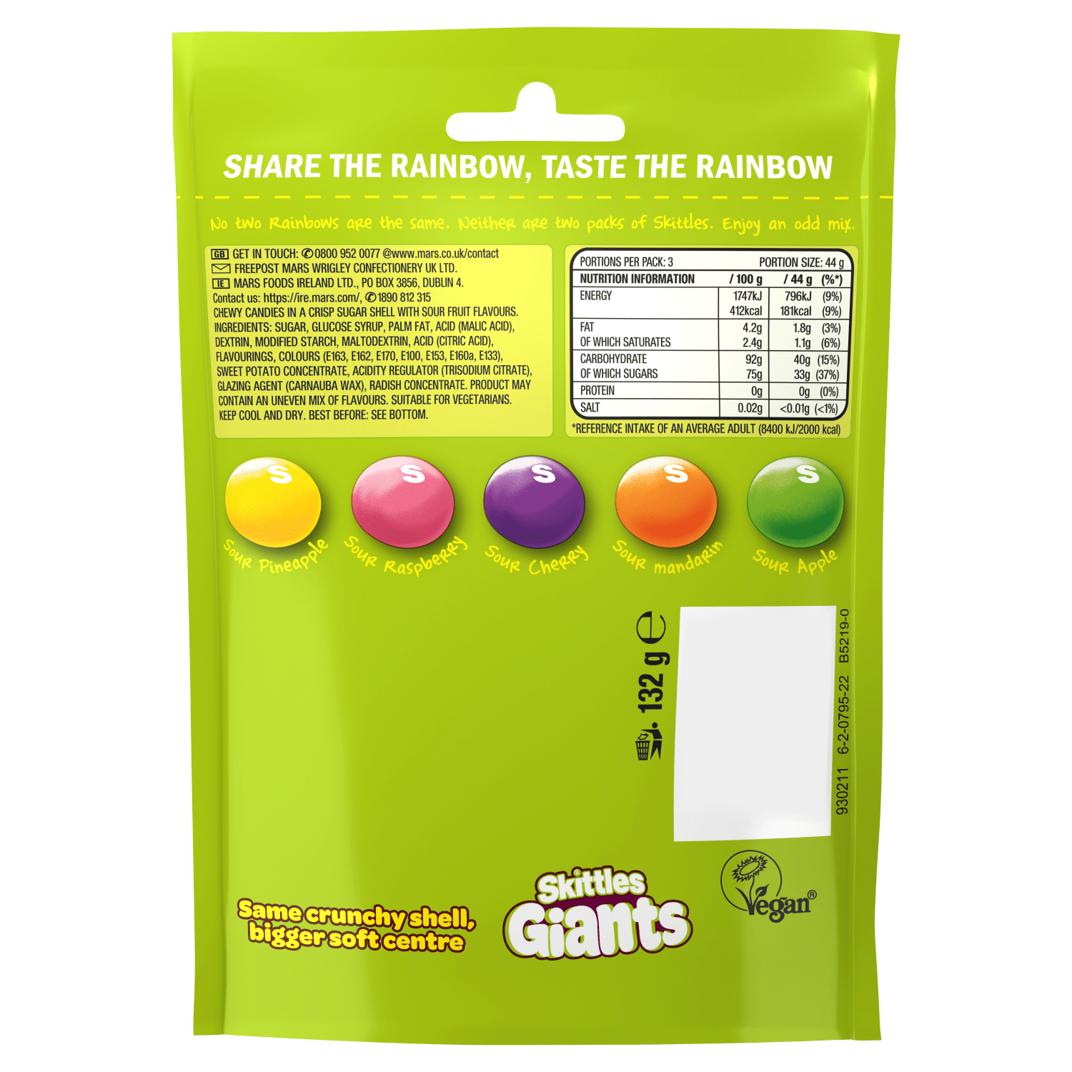 Skittles Giants 1.32g - UK Food & Drink - 4009900546140