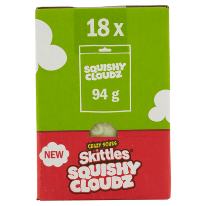 Skittles Squishy Cloudz Crazy Sours Sweets Pouch Bag 94g - UK Food & Drink - 4009900538589