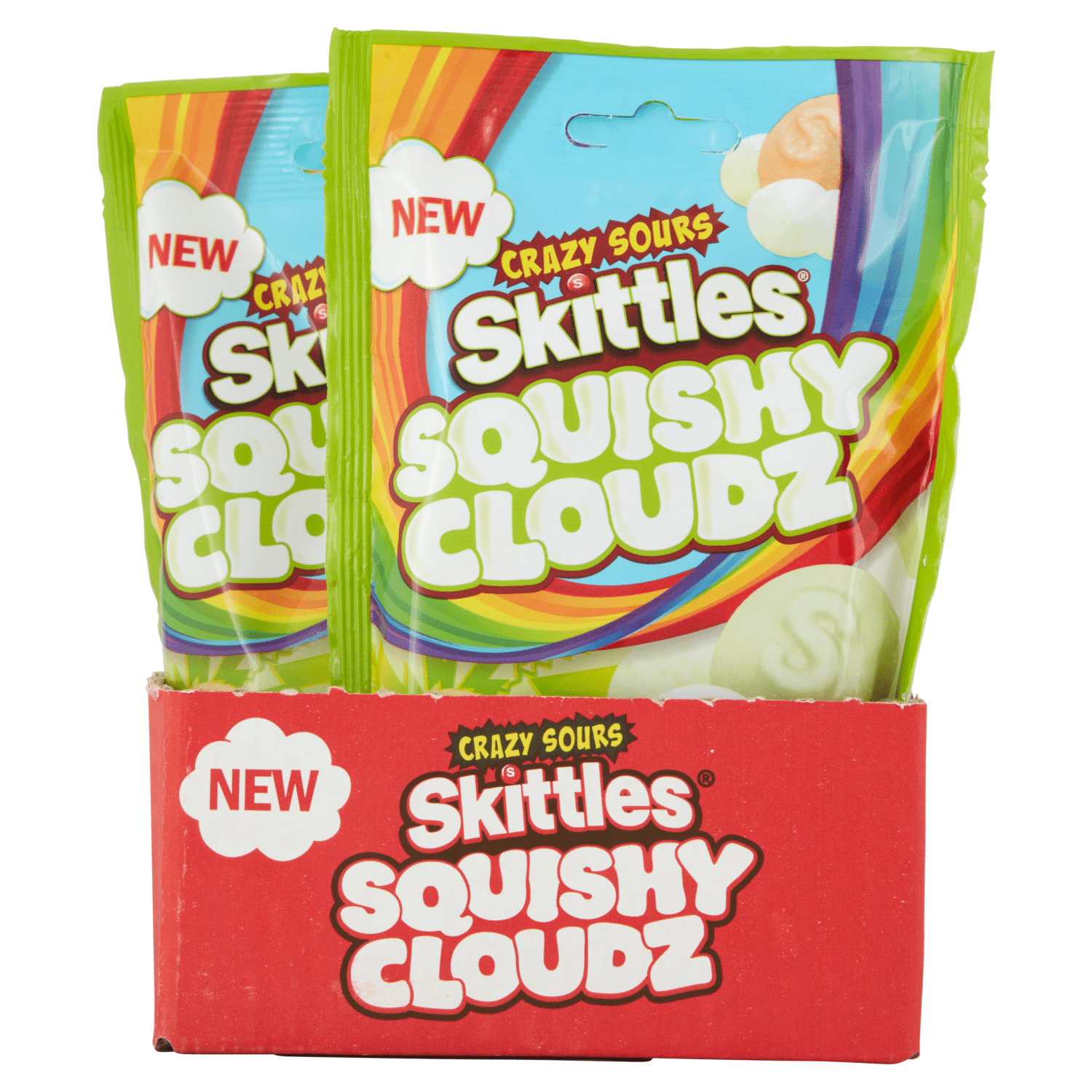 Skittles Squishy Cloudz Crazy Sours Sweets Pouch Bag 94g - UK Food & Drink - 4009900538589