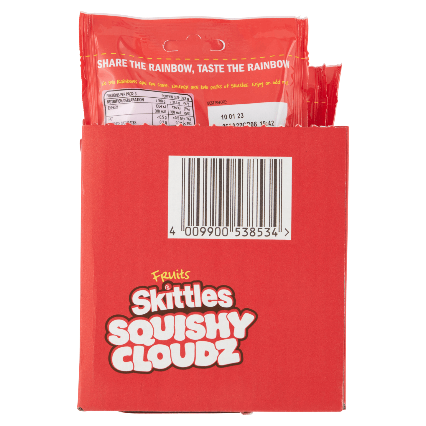 Skittles Squishy Cloudz Fruits Sweets Pouch Bag 94g - UK Food & Drink - 4009900538541