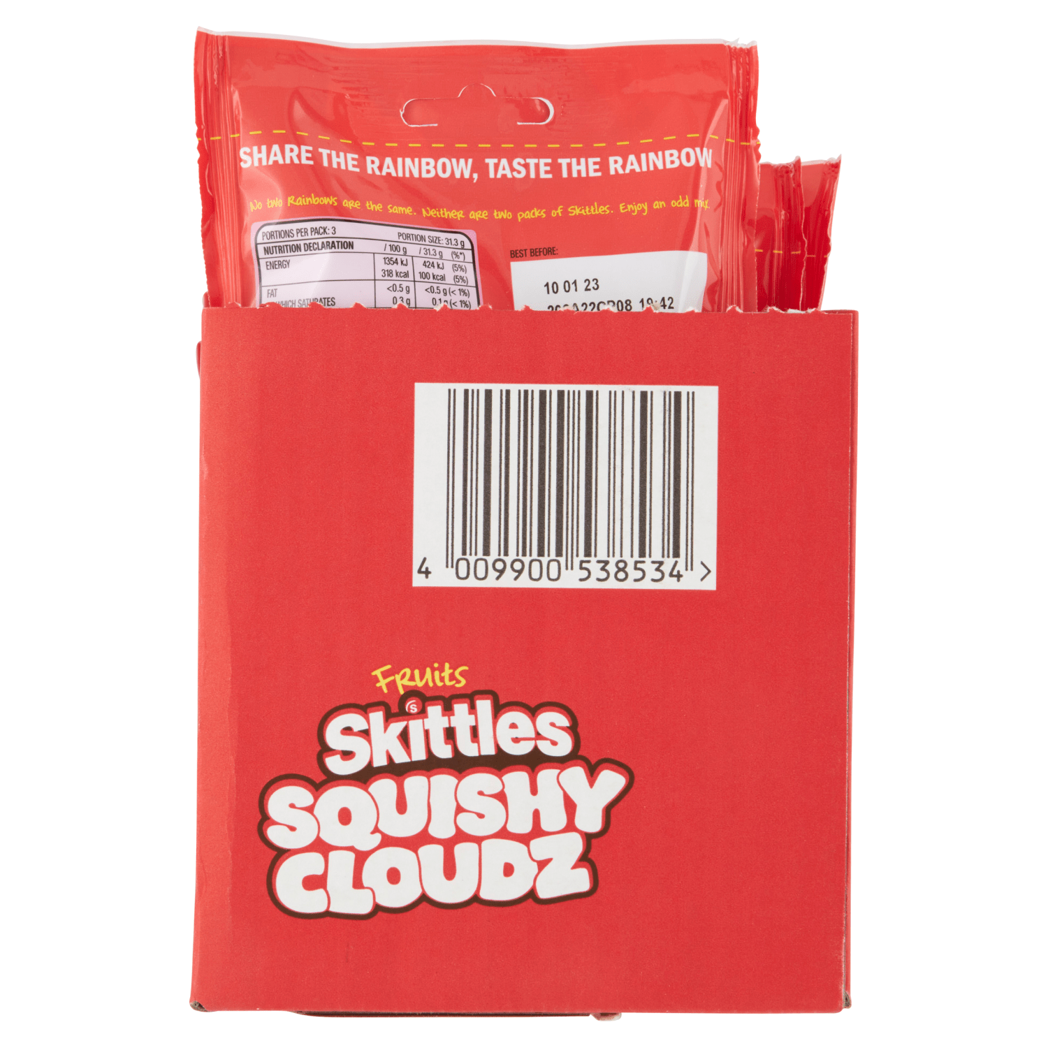 Skittles Squishy Cloudz Fruits Sweets Pouch Bag 94g - UK Food & Drink - 4009900538541