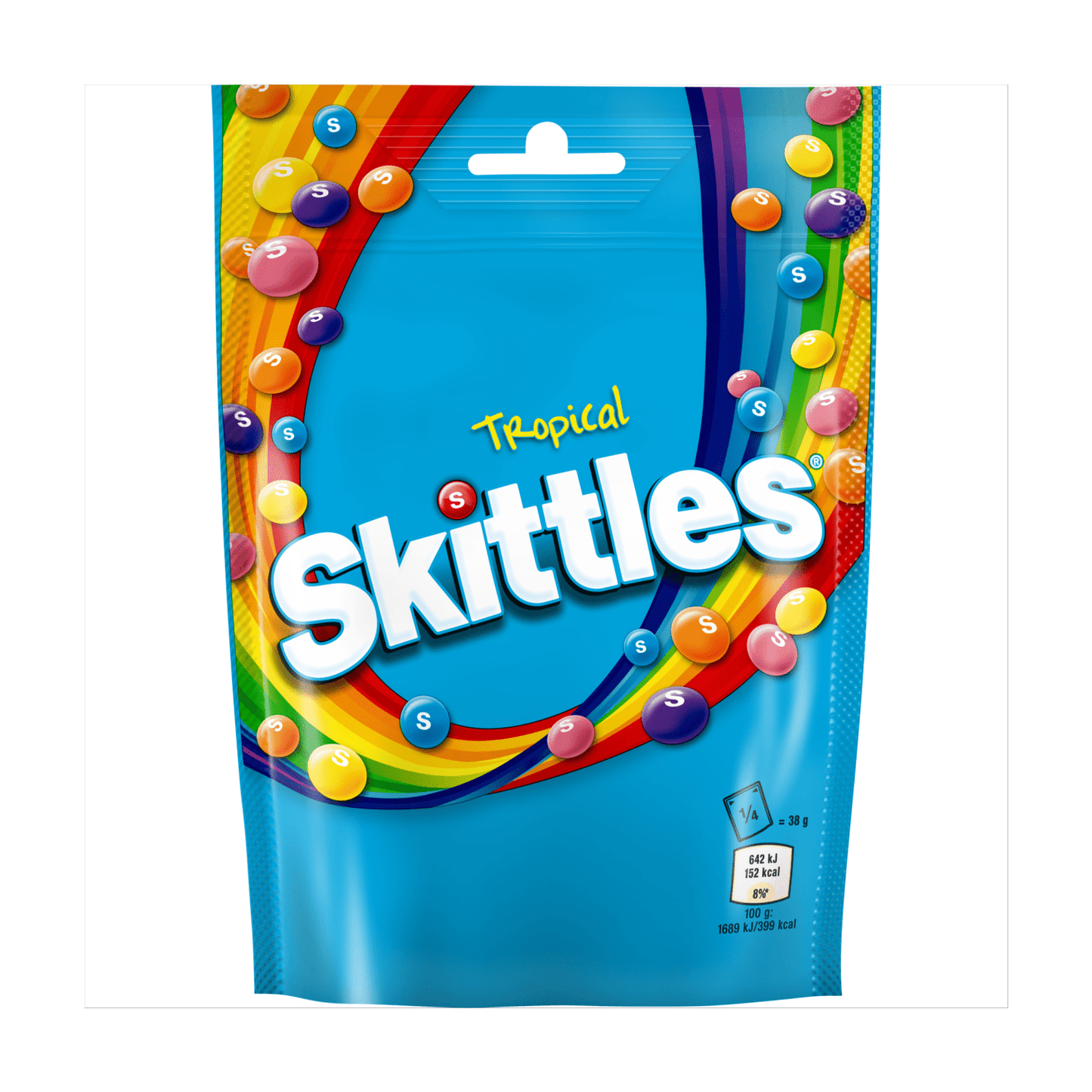 Skittles Vegan Chewy Sweets Tropical Fruit Flavoured Pouch Bag 136g - UK Food & Drink - 4009900546126