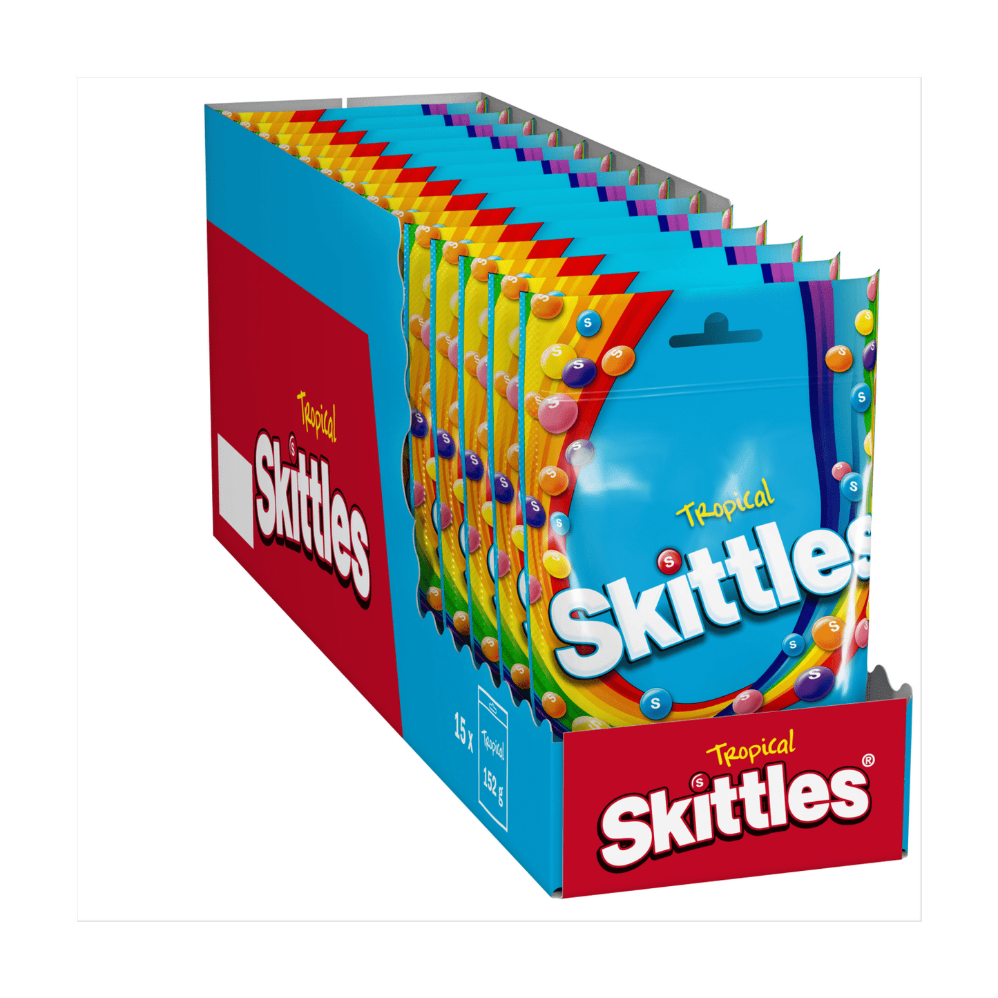 Skittles Vegan Chewy Sweets Tropical Fruit Flavoured Pouch Bag 136g - UK Food & Drink - 4009900546126