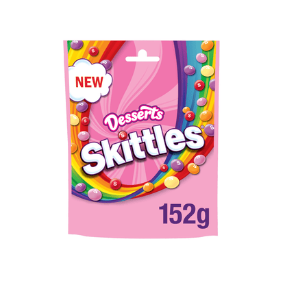Skittles Vegan Sweets Dessert Flavoured Treat Bag 152g - UK Food & Drink - 4009900544788