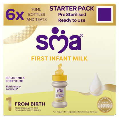 SMA First Infant Milk Breast Milk from Birth 6 x 70ml (420ml) - UK Food & Drink - 7613038977317