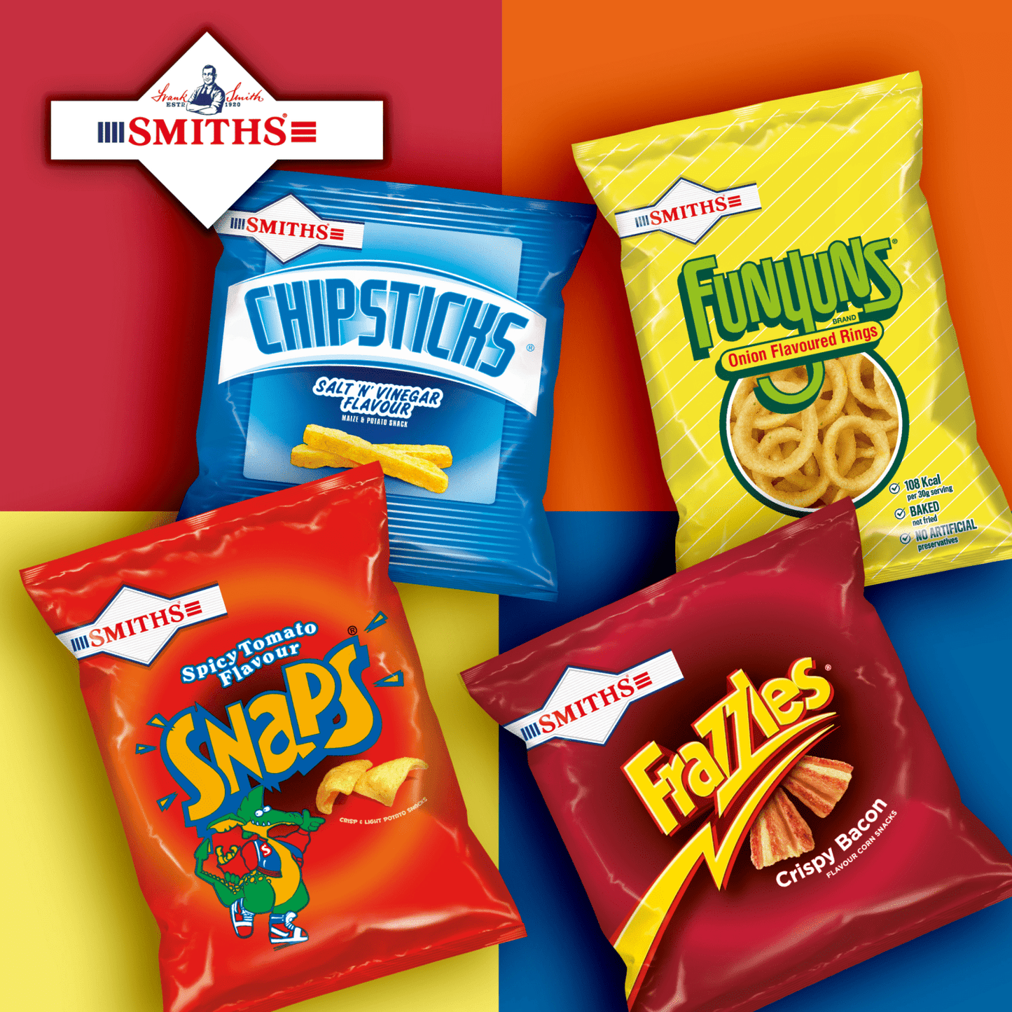 Smiths Frazzles Bacon Crisps Sharing Bag 120g - UK Food & Drink - 5000328334196