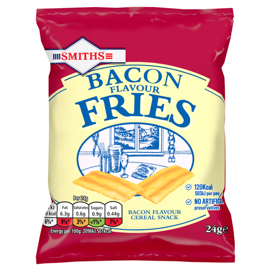 Smiths Fries Bacon Snacks Crisps 24g - UK Food & Drink - 5000328133034