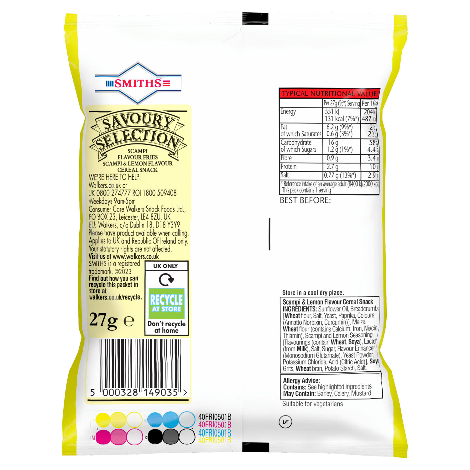 Smiths Fries Scampi & Lemon 27g - UK Food & Drink - 5000328149035