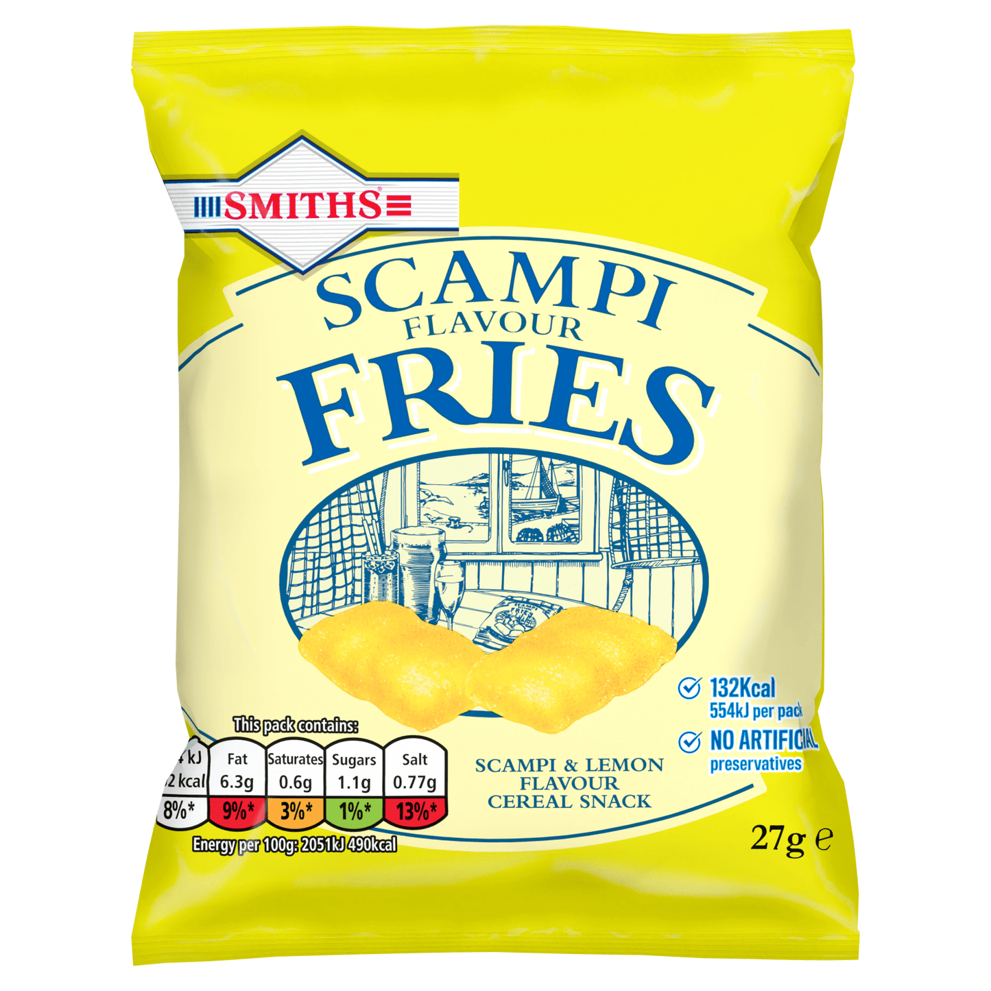 Smiths Fries Scampi & Lemon 27g - UK Food & Drink - 5000328149035