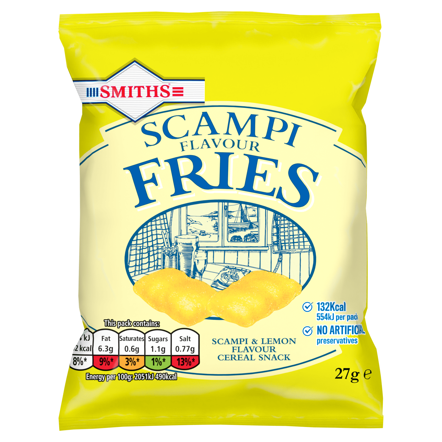 Smiths Fries Scampi & Lemon 27g - UK Food & Drink - 5000328149035