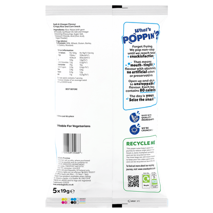 Snack a Jacks Salt & Vinegar Multipack Rice Cakes Crisps 5 x 19g - UK Food & Drink - 5000328250687