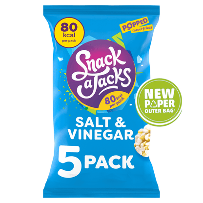 Snack a Jacks Salt & Vinegar Multipack Rice Cakes Crisps 5 x 19g - UK Food & Drink - 5000328250687