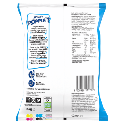 Snack a Jacks Salt & Vinegar Rice Cakes Crisps 23g - UK Food & Drink - 5000328111780