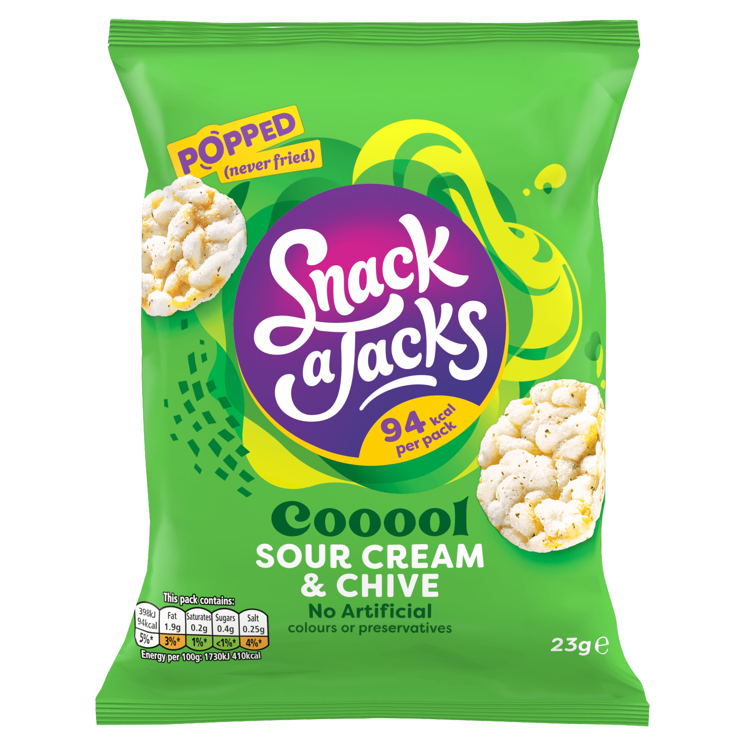 Snack a Jacks Sour Cream & Chive Rice Cakes Crisps 23g - UK Food & Drink - 5000328111865